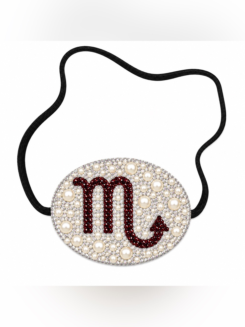 Crystal Red & Pearls Scorpio ♏️ Fancy Custom Eye Patch Left Or Right